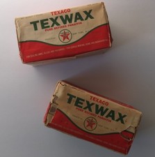 vintage pair one pound packages of TEXWAX Pure Refined Paraffin Wax, TEXACO 1964