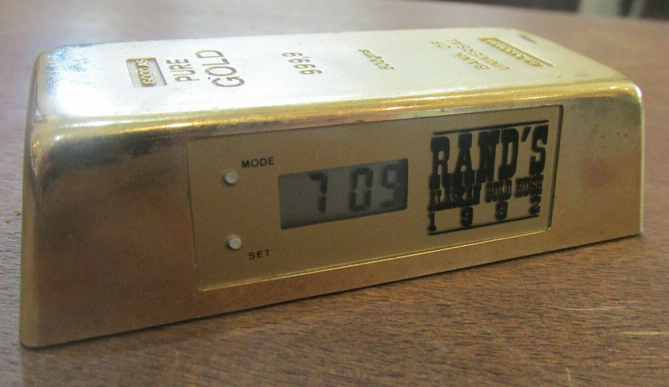 RAND'S ALASKAN GOLD RUSH NOVELTY GOLD BAR BANK OF UNIVERSAL WITH
