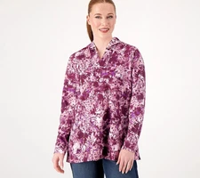 LOGO Lounge by Lori Goldstein Abstract Print Pullover Hoodie Purple XS A571482