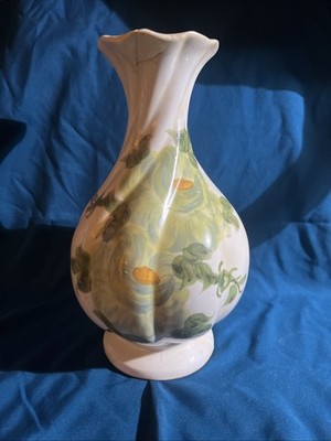 The Cash Family 1945 Orange Floral Porcelain Vase Hand Painted