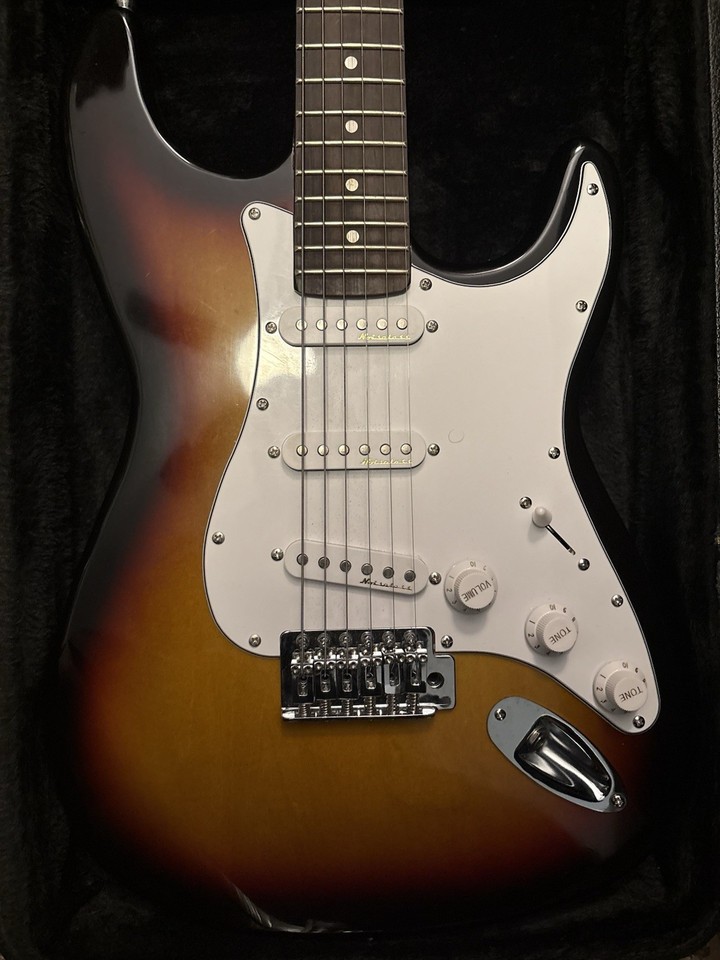 Strat Style Electric Guitar Sunburst Replica Copy W/ hardshell case | eBay