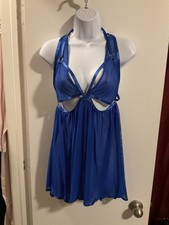Exposed Royal Blue Two Piece Set Top Skirt Size L/XL