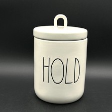 Rae Dunn HOLD Ceramic Jar Canister White