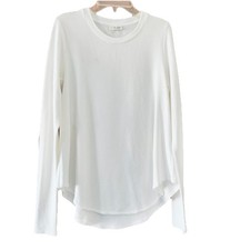 Aritzia Wilfred White Potion Knit Longsleeve Soft-brushed Second-skin Top Size S