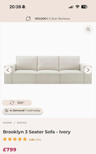 Brooklyn 3 Seater Sofa - 1 year old, barely used