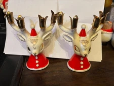 HOLT HOWARD REINDEER CANDLESTICKS PERFECT