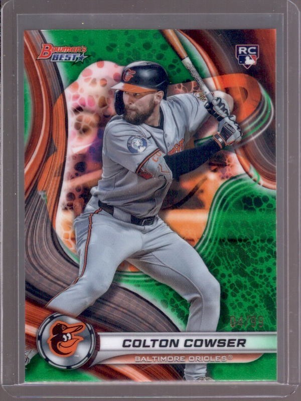 COLTON COWSER 2024 Bowman's Best #10 Green Refractor Rookie RC #04/99