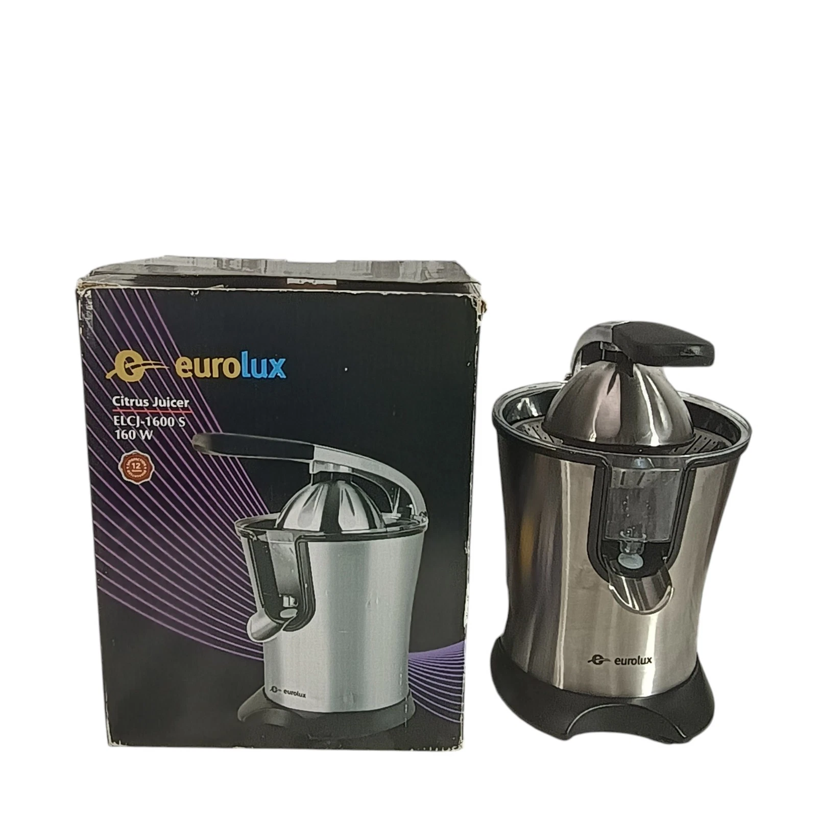 Eurolux ELCJ-1600S Silver 160 Watts Stainless Steel Corded Citrus Juicer