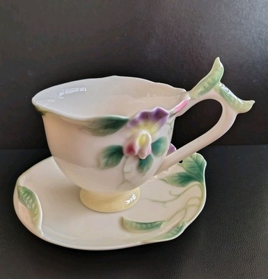 Franz Collection Porzellan Sweet Pea Teetasse und Untertasse Set FZ00421