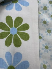Vintage Pillowcases Lady Pepperell Green Blue Daisy Flower Power Standard