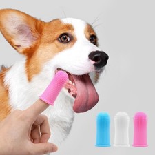 Pet Dog Cat 360  Finger brush Toothbrush Full Surround Silicone Bristles Oral