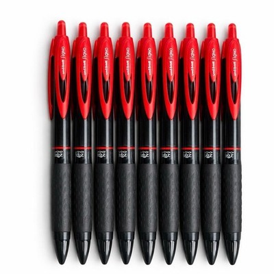 307 Retractable Gel Ink Pens Medium Point 0.7mm Pack of 8 Red Smudge Proof fo...