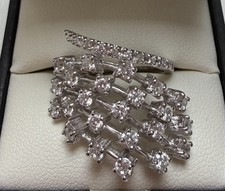 Sterling silver 925 cubic zirconia fancy crown ring