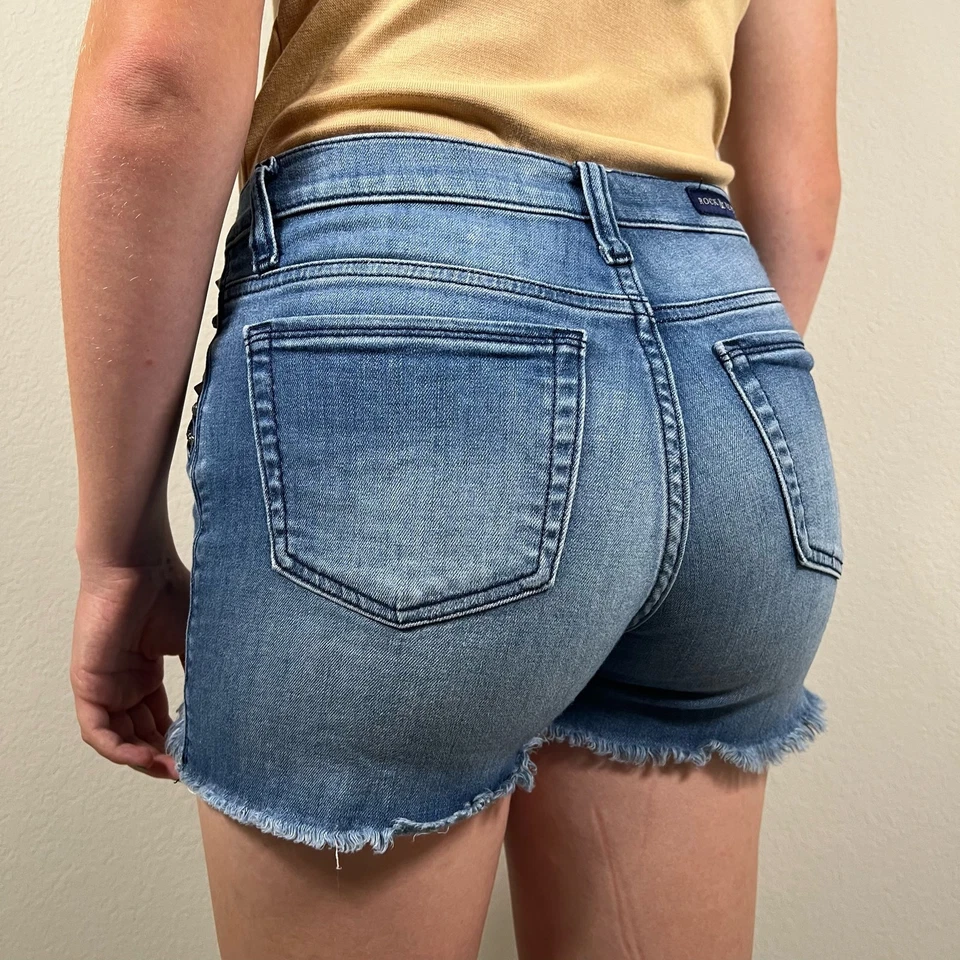 Rock and Republic Studded Denim Jean Shorts - Size 8 - Image 4 of 4