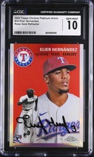Topps 2023 Chrome Platinum Anniv. #33 Elier Hernandez Rose Gold Refractor CGC 10