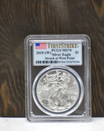 2015 PCGS MS70 Silver Eagle First Strike West Point Label