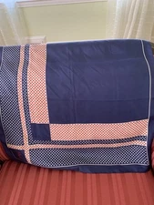 Vtg. Silk Scarf Paoli Red White Blue Square 23”