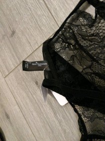 BNWT Vintage Ann Summers Black & Orchid Obsession Spider Basque Size Large