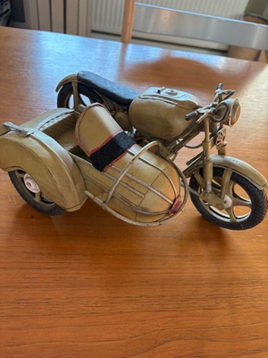 #ad #ad Tin model motorcycle and sidecar model beige $120.78