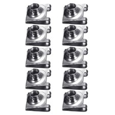 10pcs Car Bumper License Plate Mounting U Type Clips 6mm Nuts Quick Install