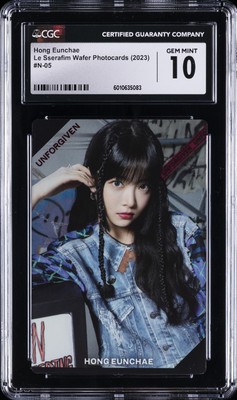 タレントカード LE SSERAFIM HONG EUNCHAE PSA10 2023 LE SSERAFIM JPN WAFER CARDS #05 HONG EUNCHAE CGC 10 GEM MINT
