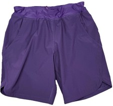 Lands End Womens Swim Shorts Size 8 Purple Lined Drawstring Pockets 9 Inseam