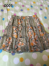 Altar'd State Women's M Green Floral Tiered Short Skirt Pull-On Elastic Waist