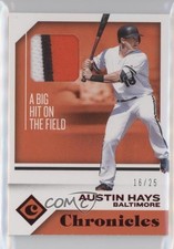 2018 Panini Chronicles Swatches Red 16/25 Austin Hays #CS-AH 05fv