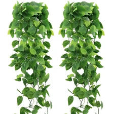 2-Pack Fake Hanging Plants, Faux Hanging Plant Artificial Greenery for Living...