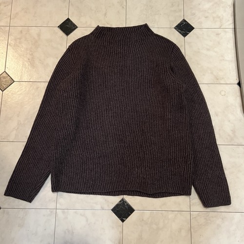 Vintage CP Company AW 2002 Brown Wool Rib Knit Mock Neck Sweater