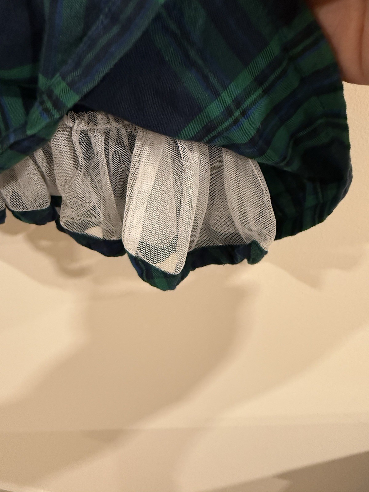 JoJo Maman Bebe Navy & Green Plaid Party Dress, Toddler Size 5-6 Yrs Holiday