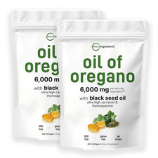 Oil of Oregano Softgels with Black Seed Oil - 6000mg Oregano Oil  Pack of 2 