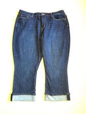 Womens Jeans-SIGNATURE-LEVI"S SIGNATURE-blue stretch denim "Mid Rise Capri"-20