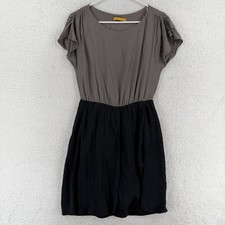 Alice + Olivia Dress Womens Medium Black Gray Colorblock Fit & Flare Mini