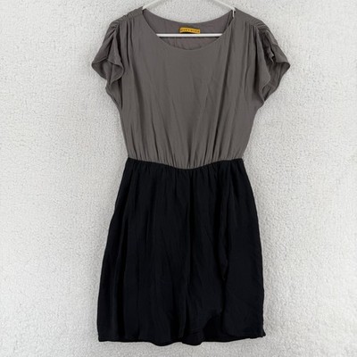Alice + Olivia Dress Womens Medium Black Gray Colorblock Fit & Flare Mini