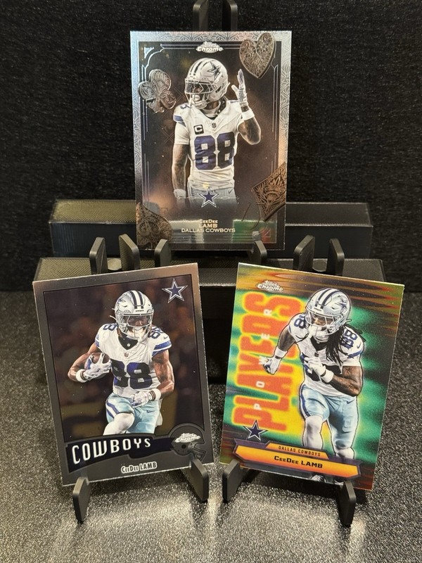 2025 Topps Chrome Football CeeDee Lamb Dallas Cowboys 3-Card Insert Lot