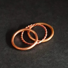 Solid Pure Copper Minimalist Healing Ring, Handmade, Unisex, 3 Pc Tensor Rings