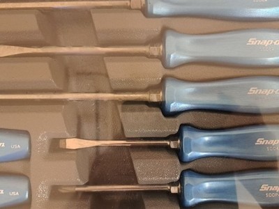 Snap-on 7pc Hard Handle Pearl Blue Combination Screwdriver Set