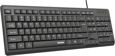 Wired Computer Keyboard, Full Size USB Quiet Keyboard with Number Pad,Slim Compa