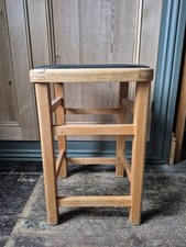 Vintage Wooden Stool. 13 inch Seat Width.  18 Inches Tall