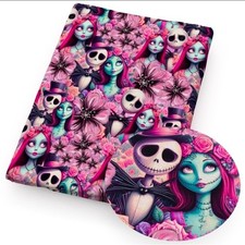 Jack FAUX LEATHER SHEET 8 X 12" 1260976 Nightmare Before Sally SMOOTH TEXTURE