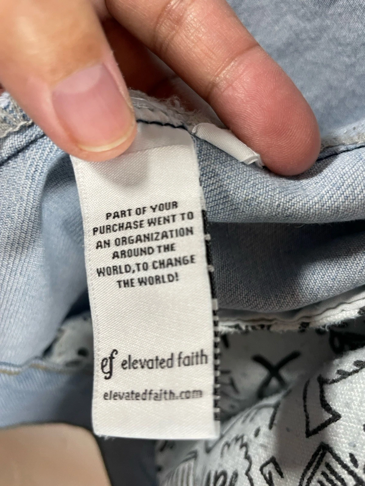Elevated Faith What A Friend In Jesus Denim Jacket Size Large Unisex Adult - product detail image 9