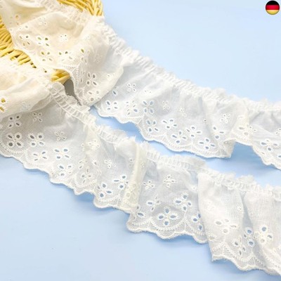 5 Yards 7 cm Breite Spitzenbänder Blumenmuster Blumen Spitzenbordüre Vintage W