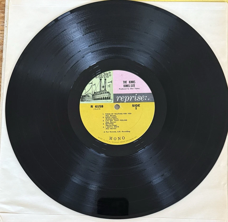Kinks Kinks-Size- Reprise R-6158 Mono 1st Press W/Tri-Color Label (1965) VG+ - Image 3 of 4