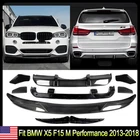 FOR BMW 2013-18 X5 F15 M50D M-SPORT BODY KIT FRONT LIP+REAR DIFFUSER CARBON LOOK