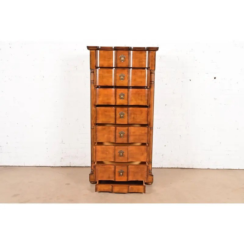 Drexel Heritage French Empire Carved Fruitwood Lingerie Chest or Semainier