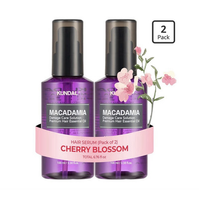 KUNDAL Macadamia Hair Serum Cherry Blossom 2 Pack Humidity Protect 6.76oz