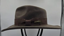 Indiana Jones Officially Licensed 100% Wool Brown Replica Fedora Hat Size Small