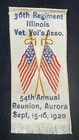 U.S. Civil War  36th Regt Illinois Veterans GAR 1920 54th Reunion, Aurora Ribbon