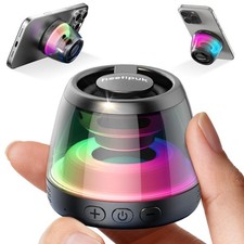 Mini Magnetic Bluetooth Speaker Portable Loudspeaker with Bass Black